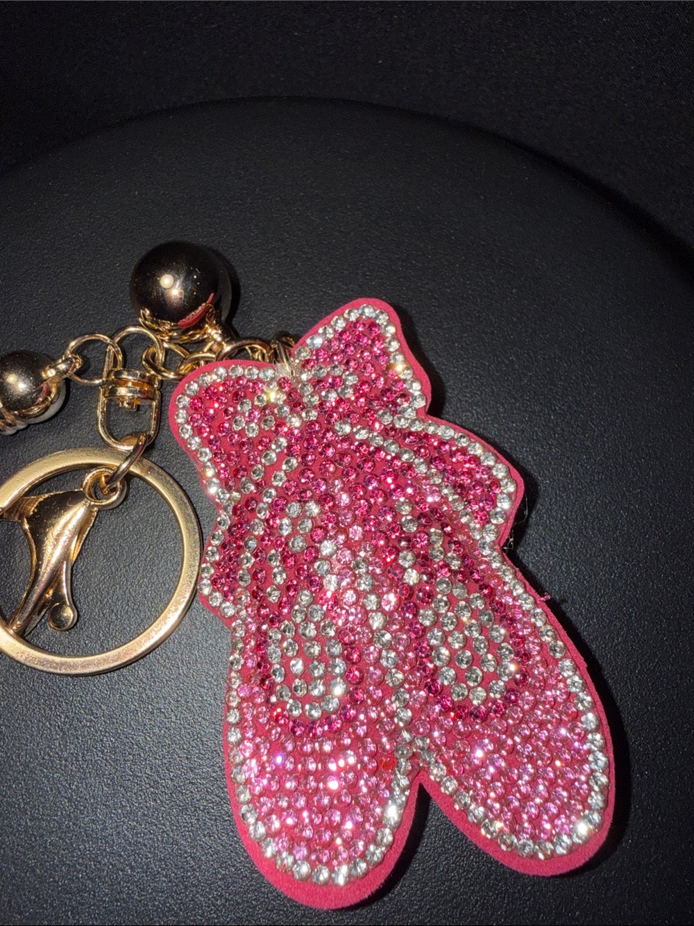 Rhinestone Pink Ballet Slipper Key & Card Holder Charm